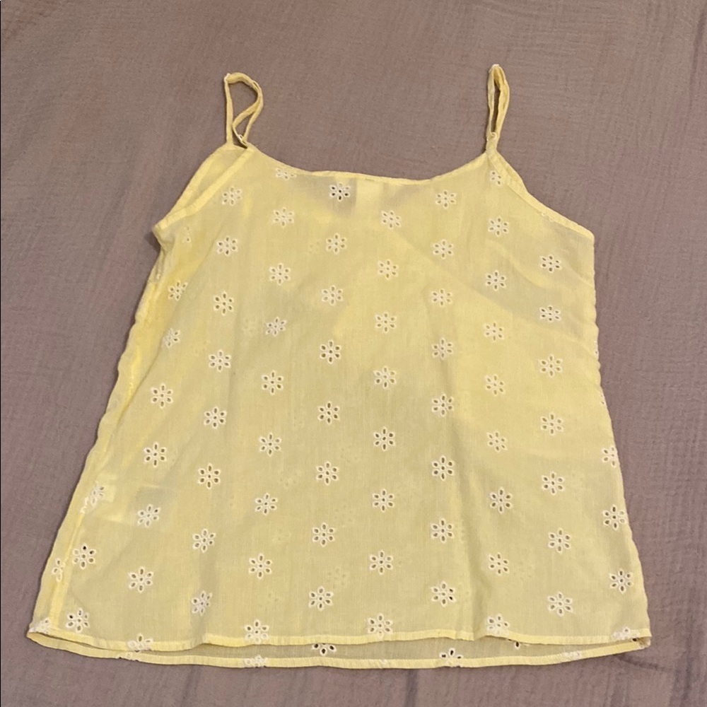 H&M Yellow Ruffled Sleeveless Top. Size 0 - Picture 2 of 6